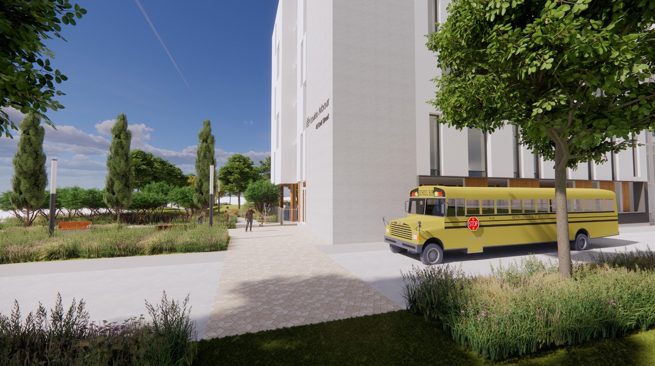 Rendering of building from page 77 of the file '2025-04-30 - Urban Design Review Panel Report - D07-12-25-0060'