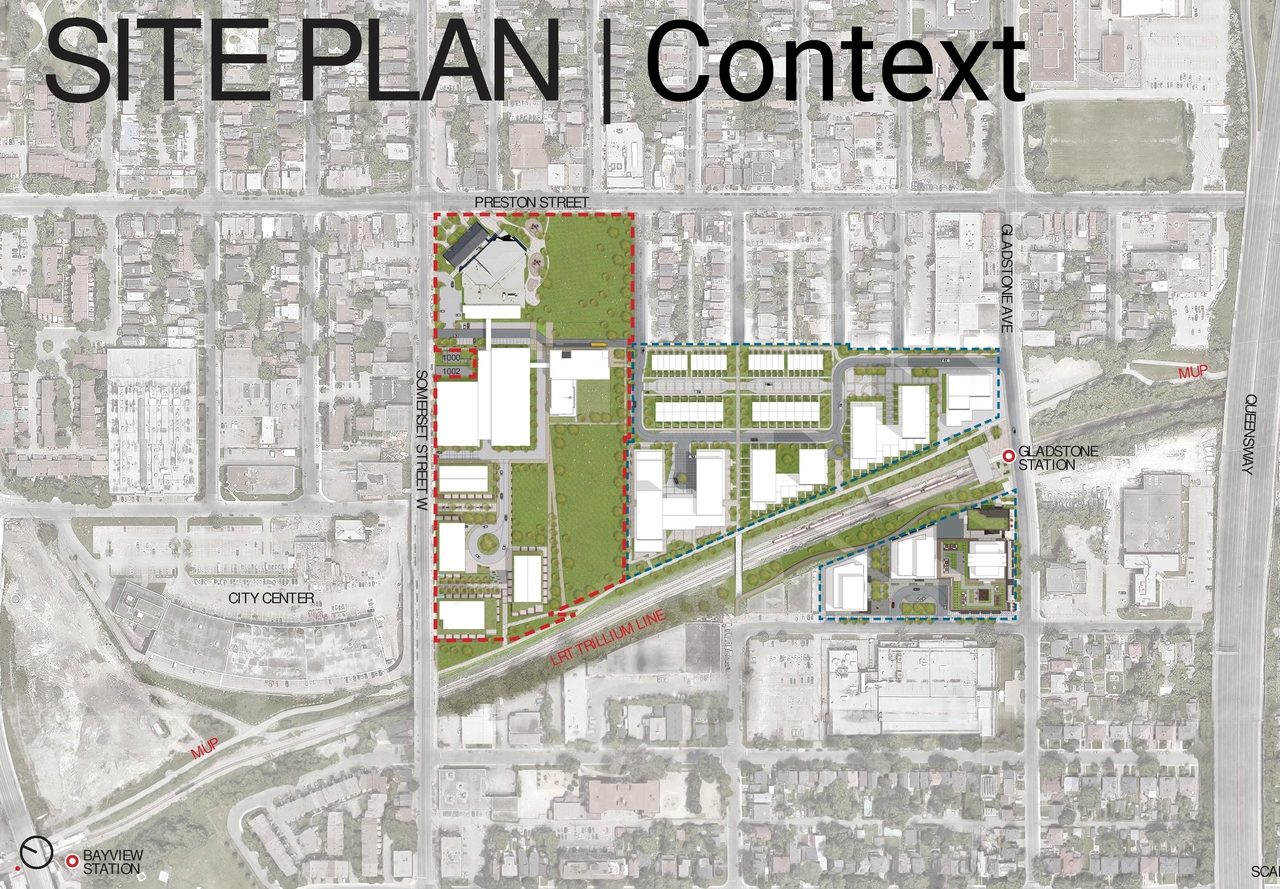 Construction site plan for project from page 16 of the file '2025-04-30 - Urban Design Brief - D07-12-25-0060'