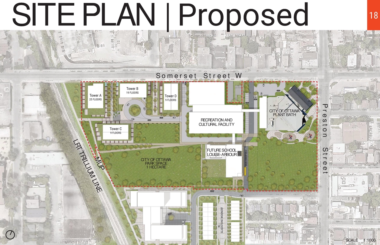 Construction site plan for project from page 18 of the file '2025-04-30 - Urban Design Brief - D07-12-25-0060'