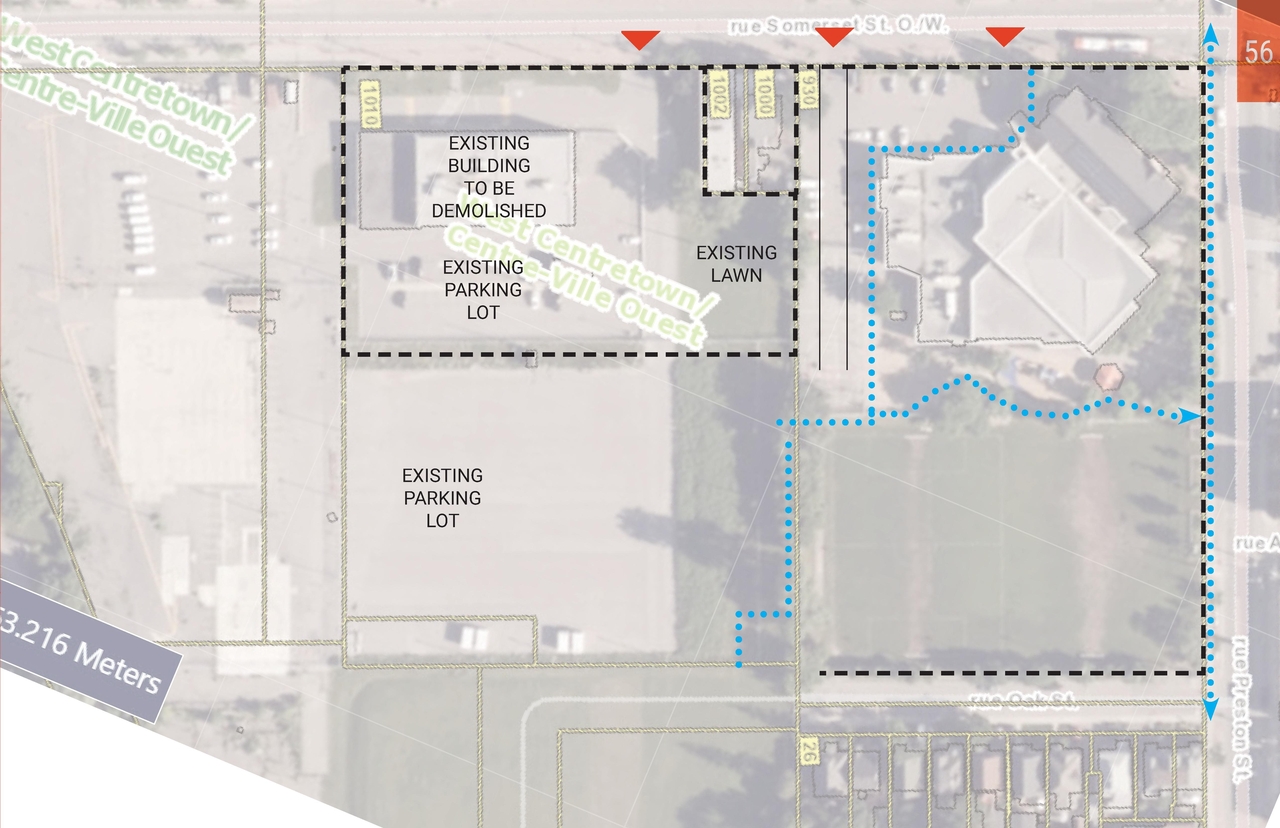 Construction site plan for project from page 56 of the file '2025-04-30 - Urban Design Brief - D07-12-25-0060'