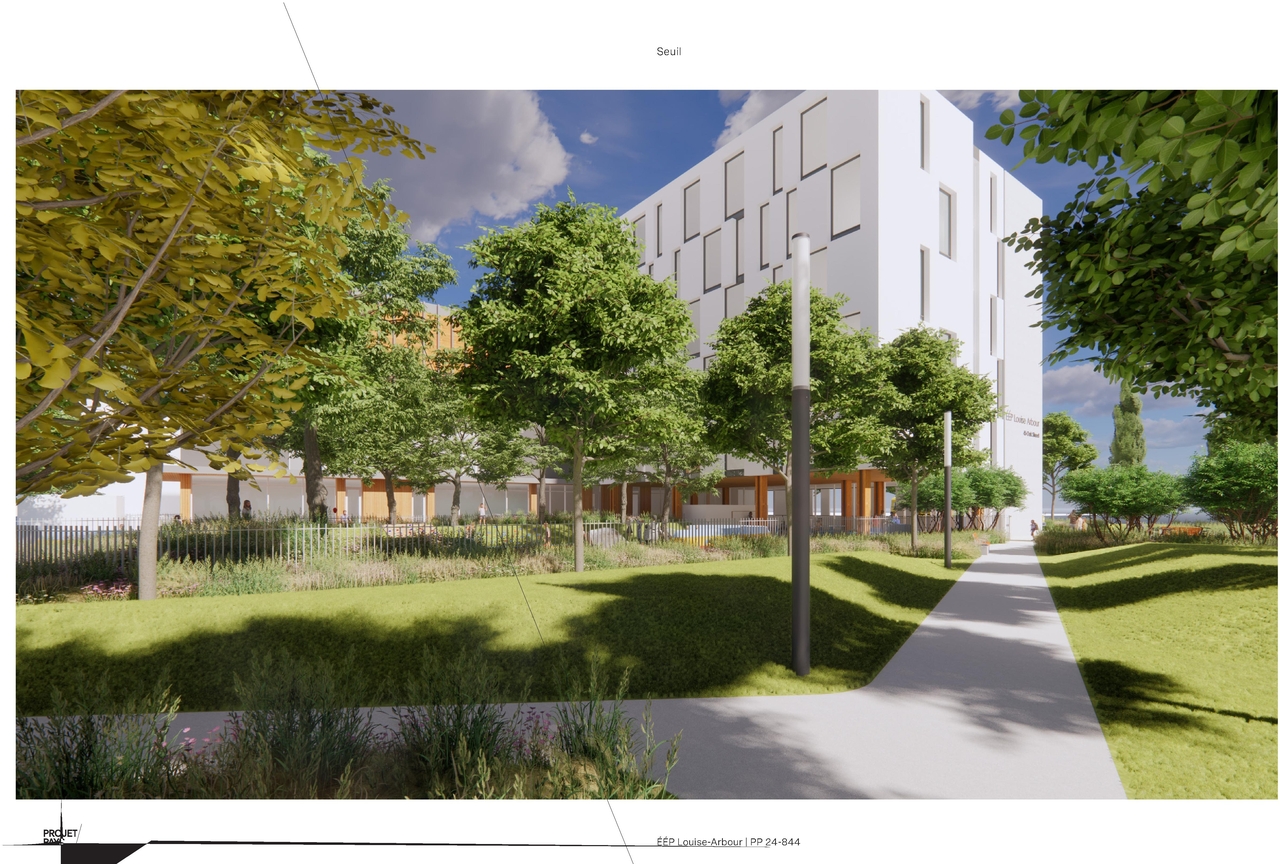 Rendering of building from page 79 of the file '2025-04-30 - Urban Design Brief - D07-12-25-0060'