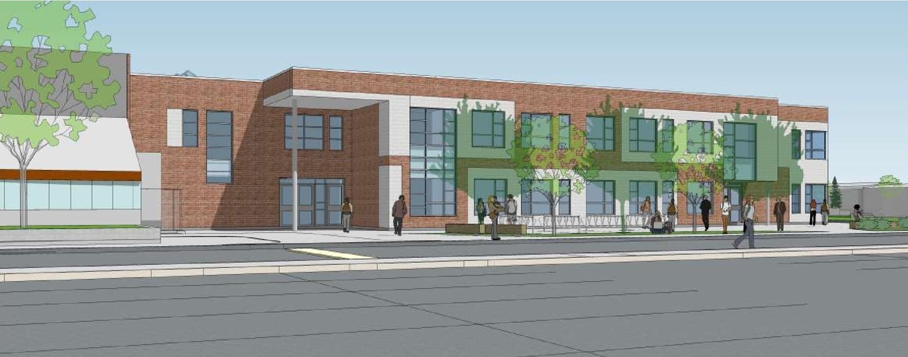 Rendering of building from page 19 of the file '2025-05-05 - Urban Design Brief - D07-12-25-0062'