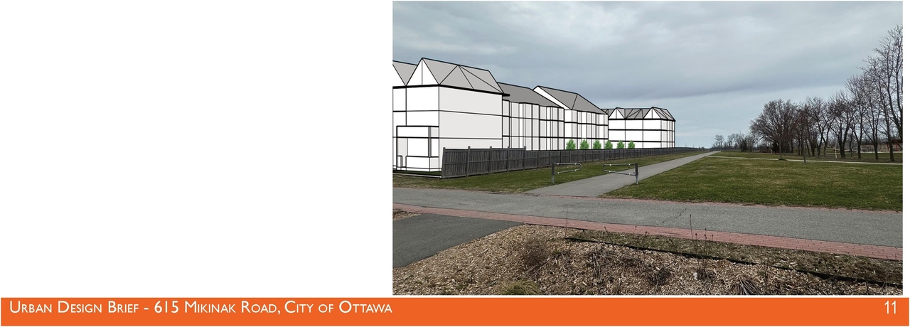 Rendering of building from page 13 of the file '2025-05-07 - Urban Design Brief - D07-12-25-0063'