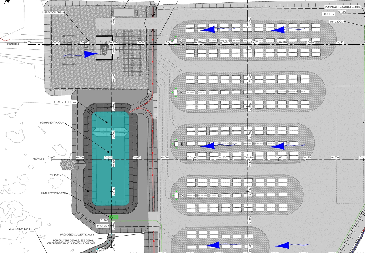 Construction site plan for project from page 1 of the file '2026-01-28 - Civil Plan View Sections 1 - D07-12-25-0067'