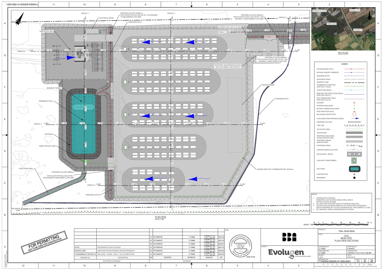 Construction site plan for project from page 1 of the file '2025-10-31 - Plan View Sections 1 - D07-12-25-0067'