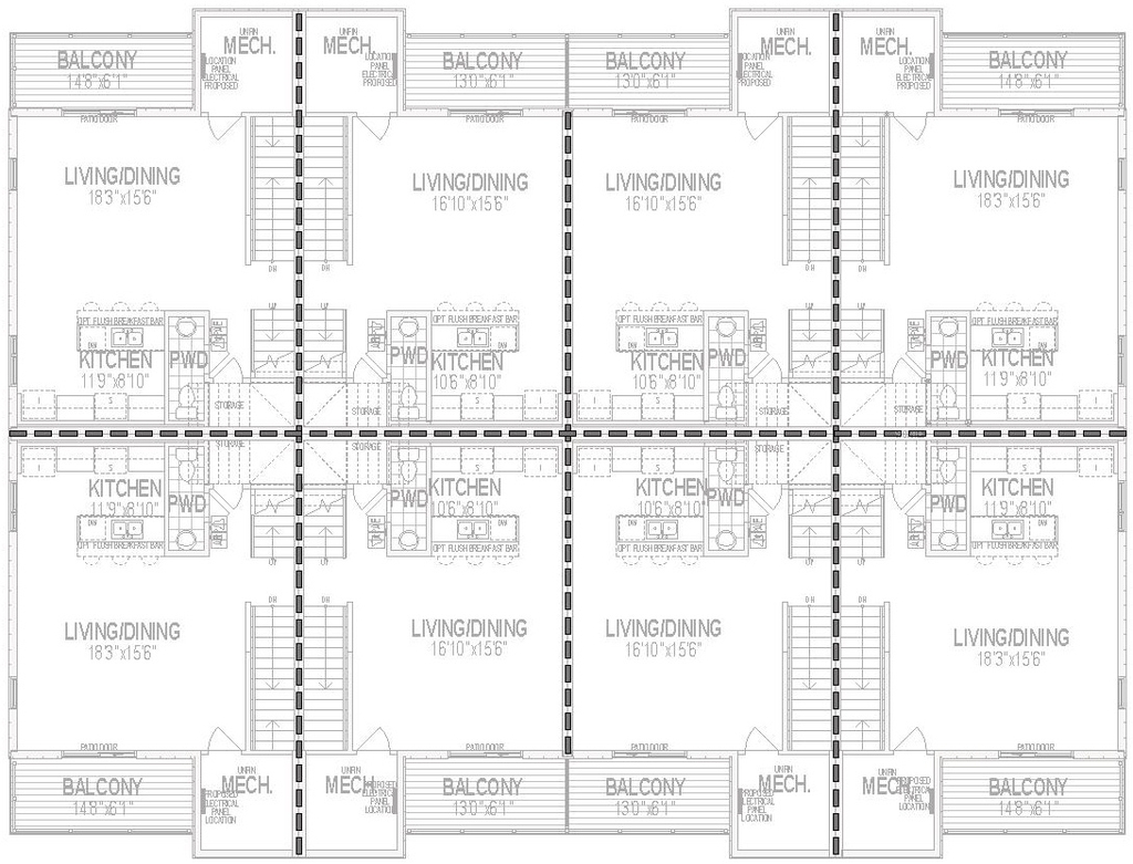 Floor plan for project from page 18 of the file '2025-05-16 - Urban Design Brief - D07-12-25-0068'