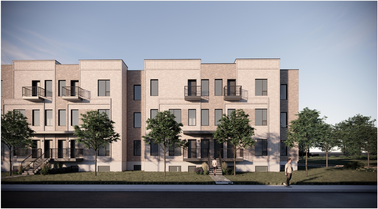 Rendering of building from page 10 of the file '2025-05-27 - Urban Design Brief - D07-12-25-0071'