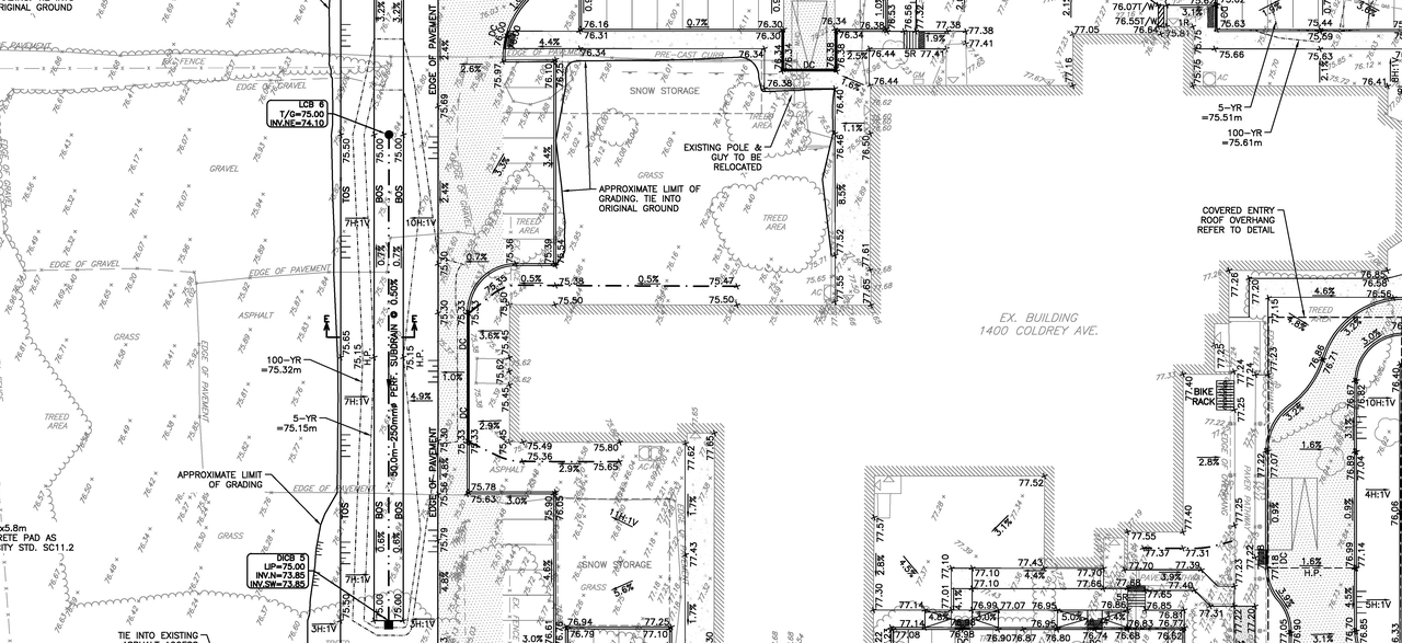 Construction site plan for project from page 2 of the file '2025-08-28 - Design Drawing Set - D07-12-25-0083'