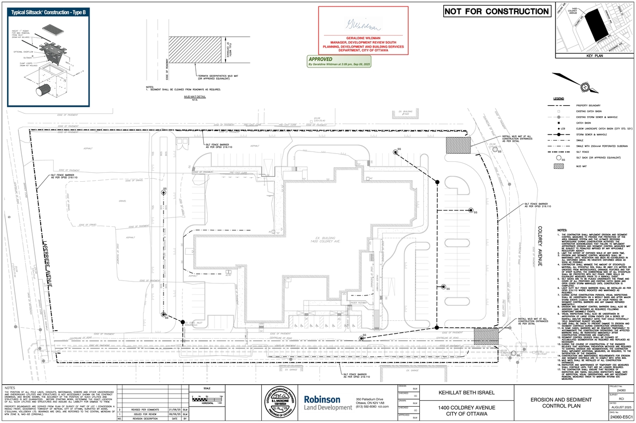 Construction site plan for project from page 4 of the file '2025-09-10 - APPROVED Design Drawing Set - D07-12-25-0083'