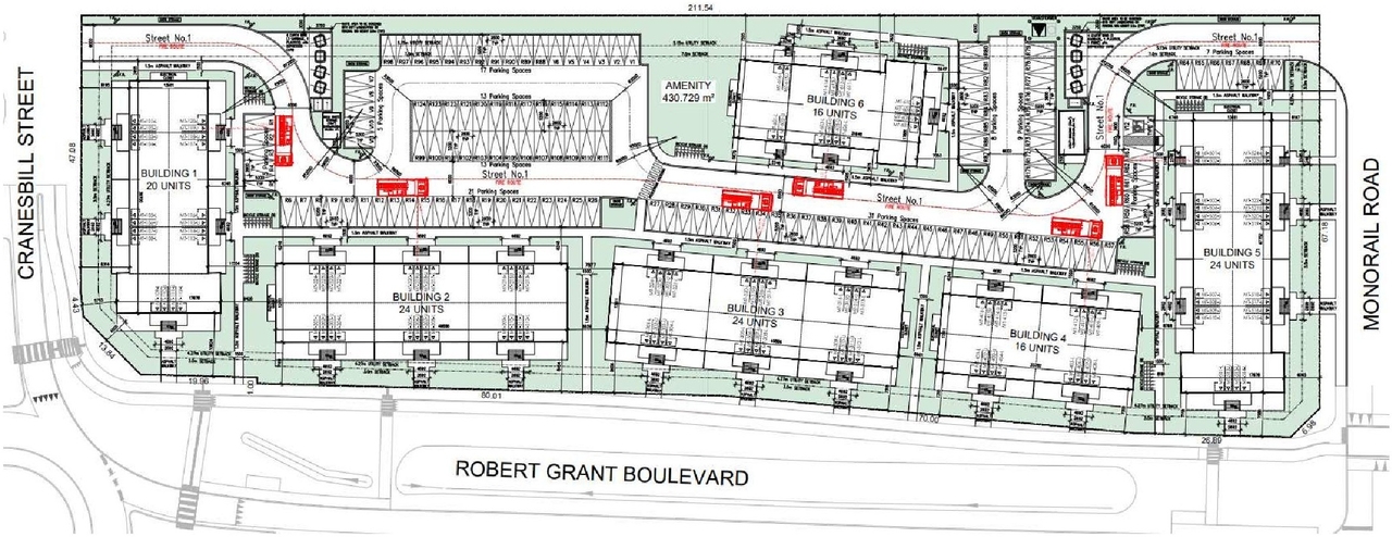 Construction site plan for project from page 7 of the file '2025-06-30 - Urban Design Brief - D07-12-25-0089'