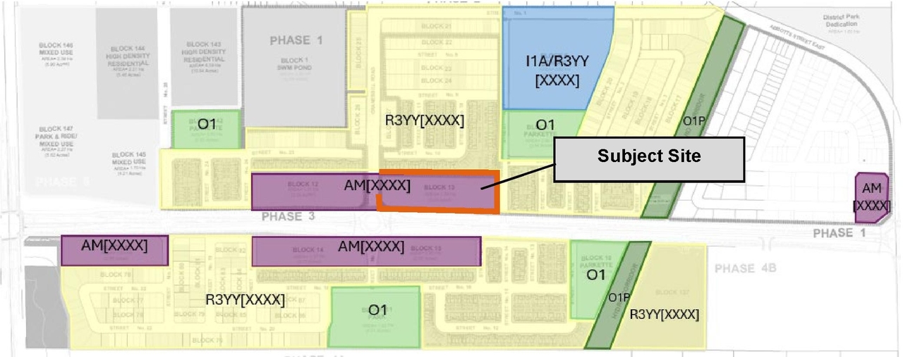 Construction site plan for project from page 12 of the file '2025-06-30 - Urban Design Brief - D07-12-25-0089'