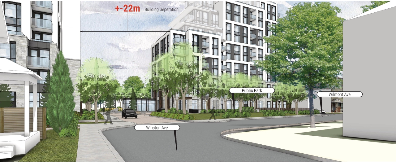 Rendering of building from page 25 of the file '2025-07-16 - Urban Design Brief - D07-12-25-0097'
