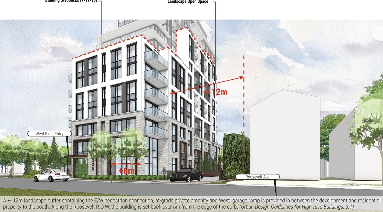 Rendering of building from page 26 of the file '2025-09-24 - Urban Design Brief - D07-12-25-0097'