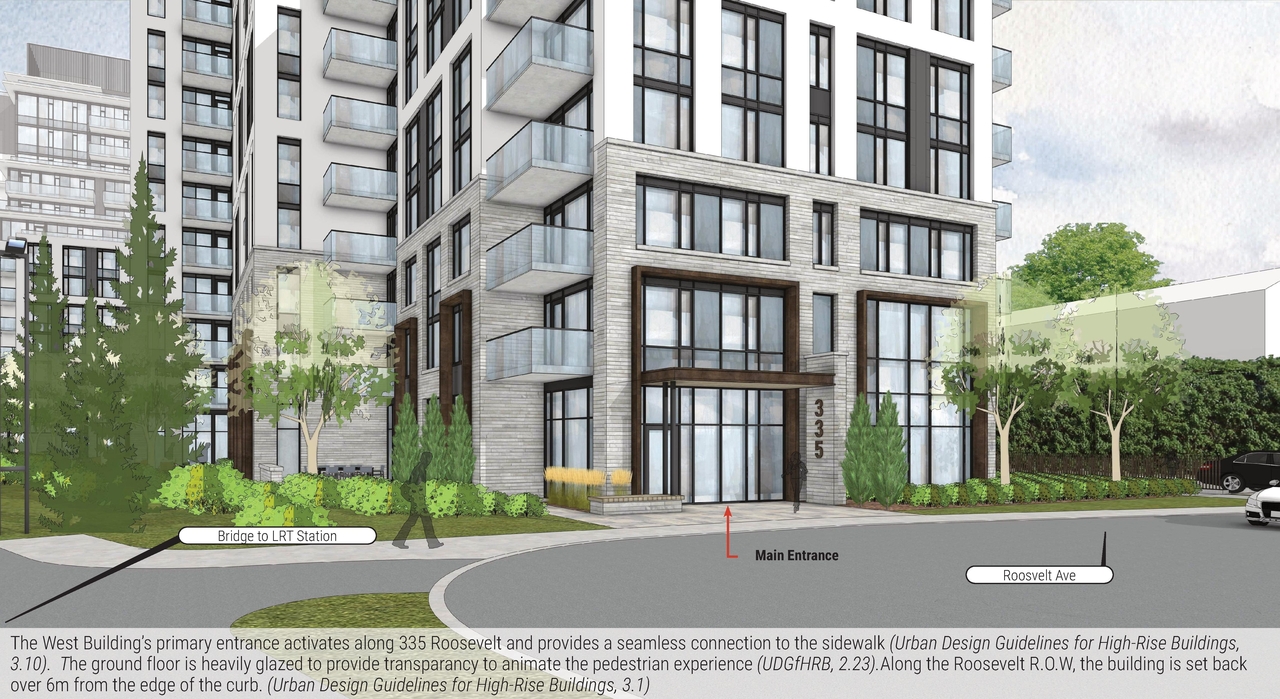 Rendering of building from page 31 of the file '2025-09-24 - Urban Design Brief - D07-12-25-0097'