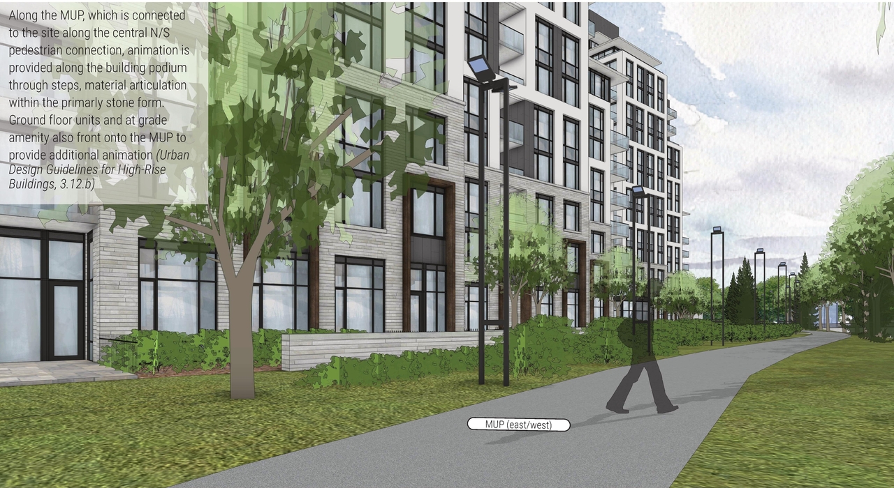 Rendering of building from page 33 of the file '2025-09-24 - Urban Design Brief - D07-12-25-0097'