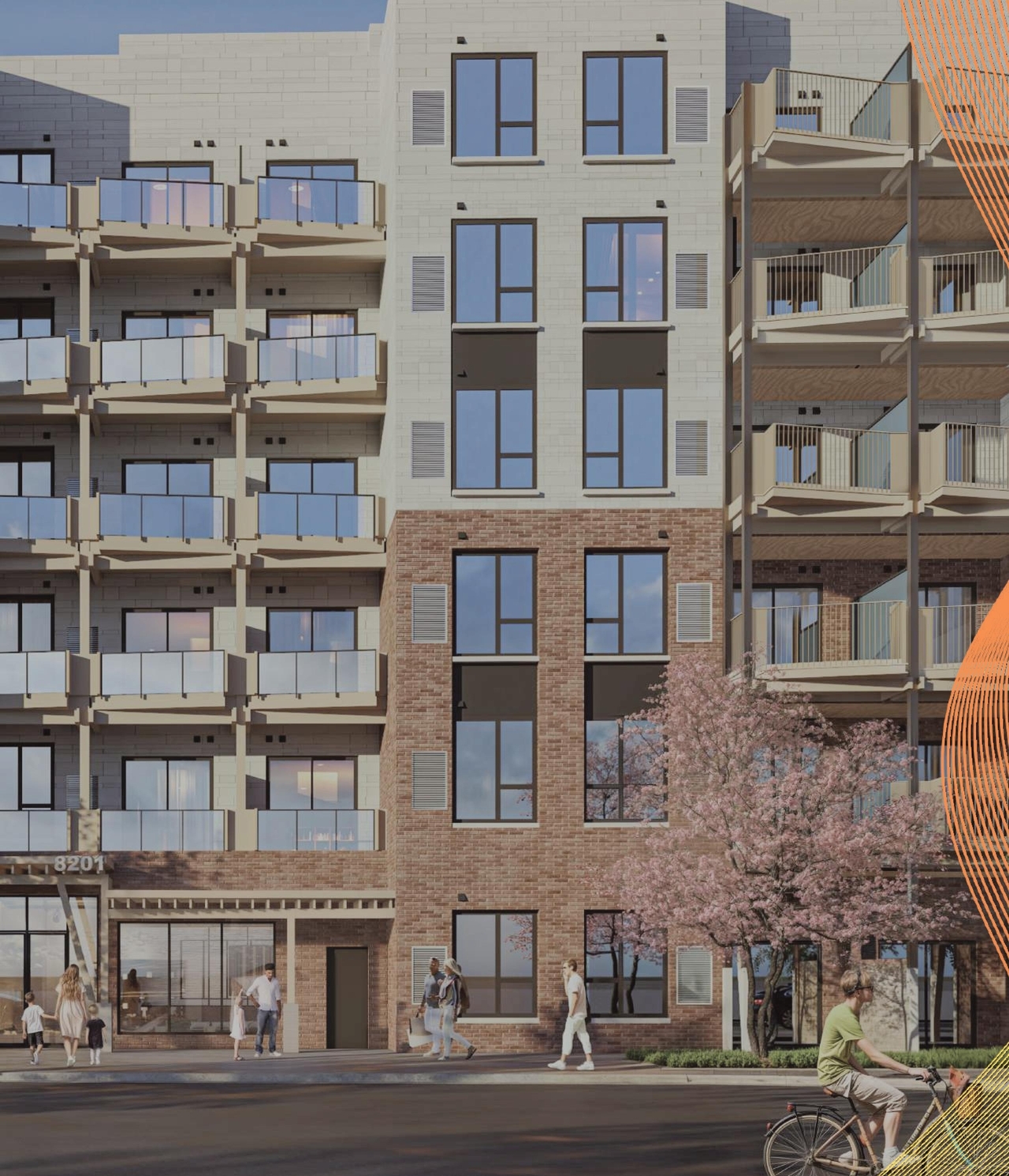 Rendering of building from page 2 of the file '2025-07-25 - Urban Design Brief - D07-12-25-0103'