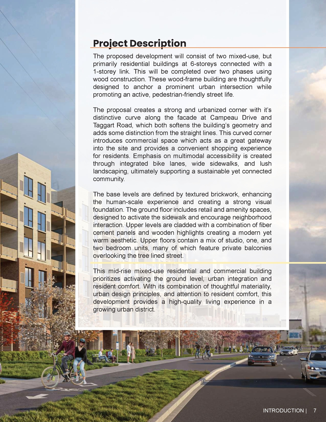 Rendering of building from page 7 of the file '2025-07-25 - Urban Design Brief - D07-12-25-0103'