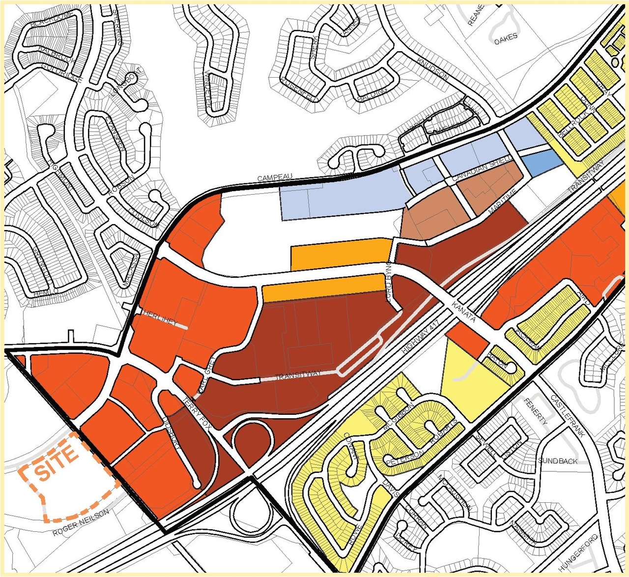 Construction site plan for project from page 16 of the file '2025-07-25 - Urban Design Brief - D07-12-25-0103'
