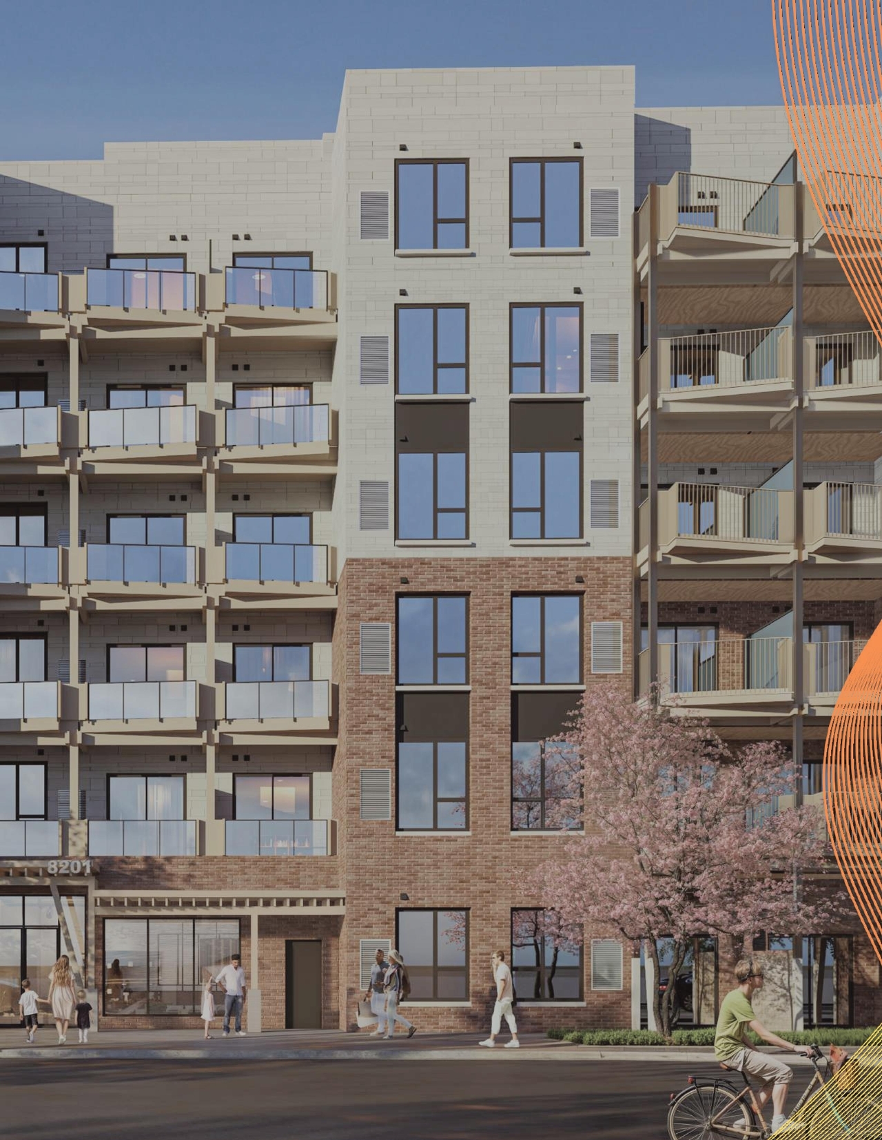 Rendering of building from page 2 of the file '2025-07-25 - Urban Design Brief - D07-12-25-0103'