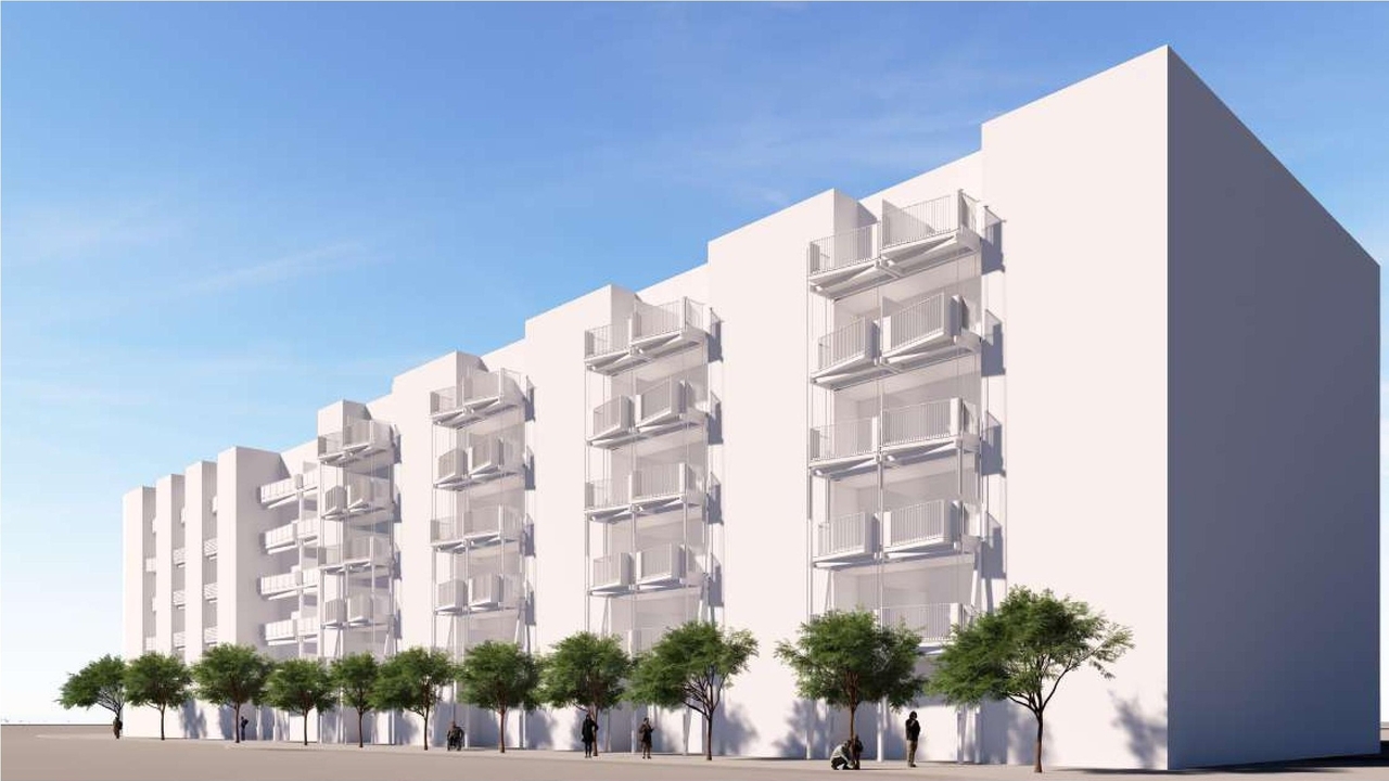 Rendering of building from page 43 of the file '2025-07-25 - Urban Design Brief - D07-12-25-0103'