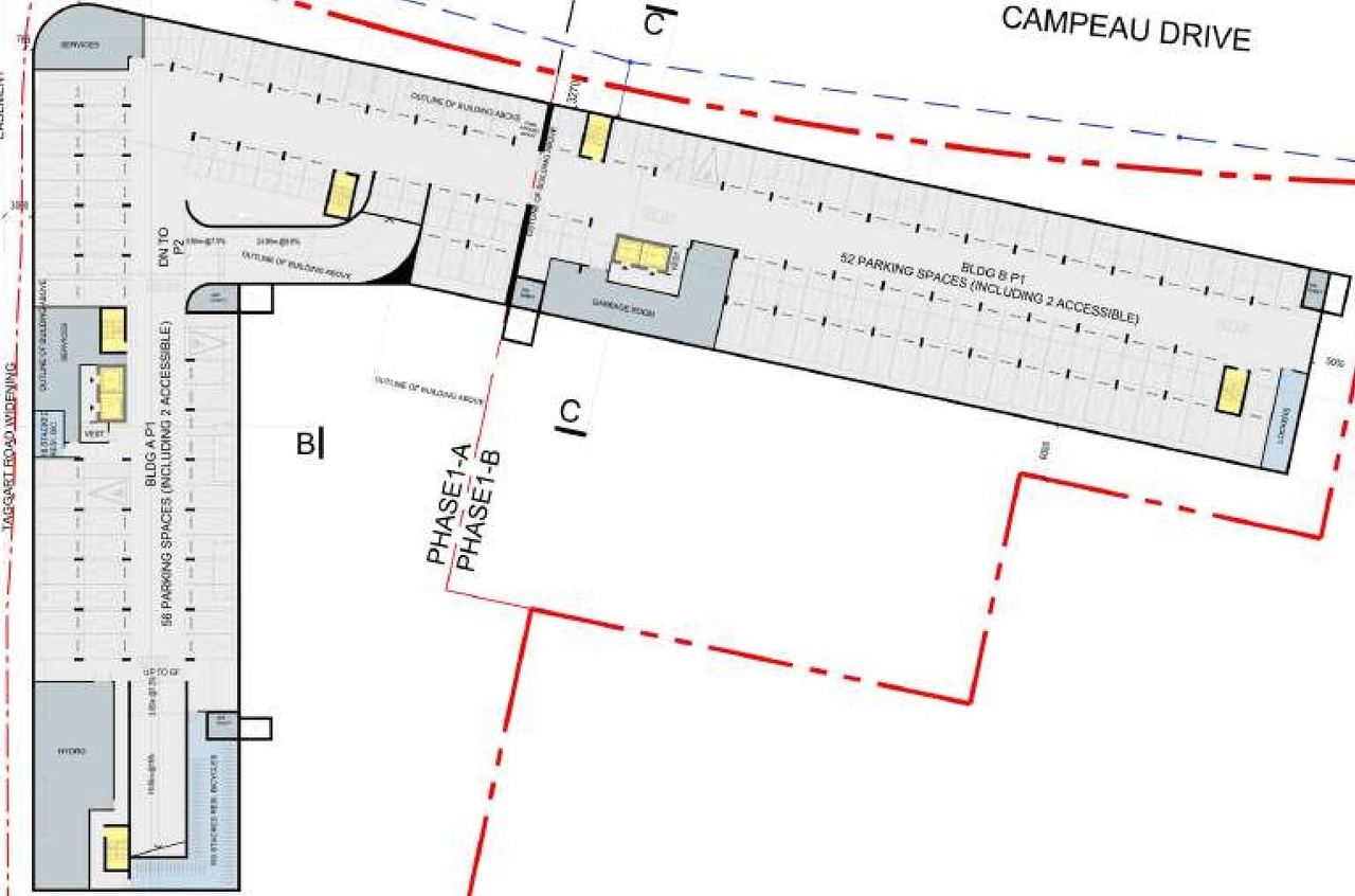 Construction site plan for project from page 47 of the file '2025-07-25 - Urban Design Brief - D07-12-25-0103'