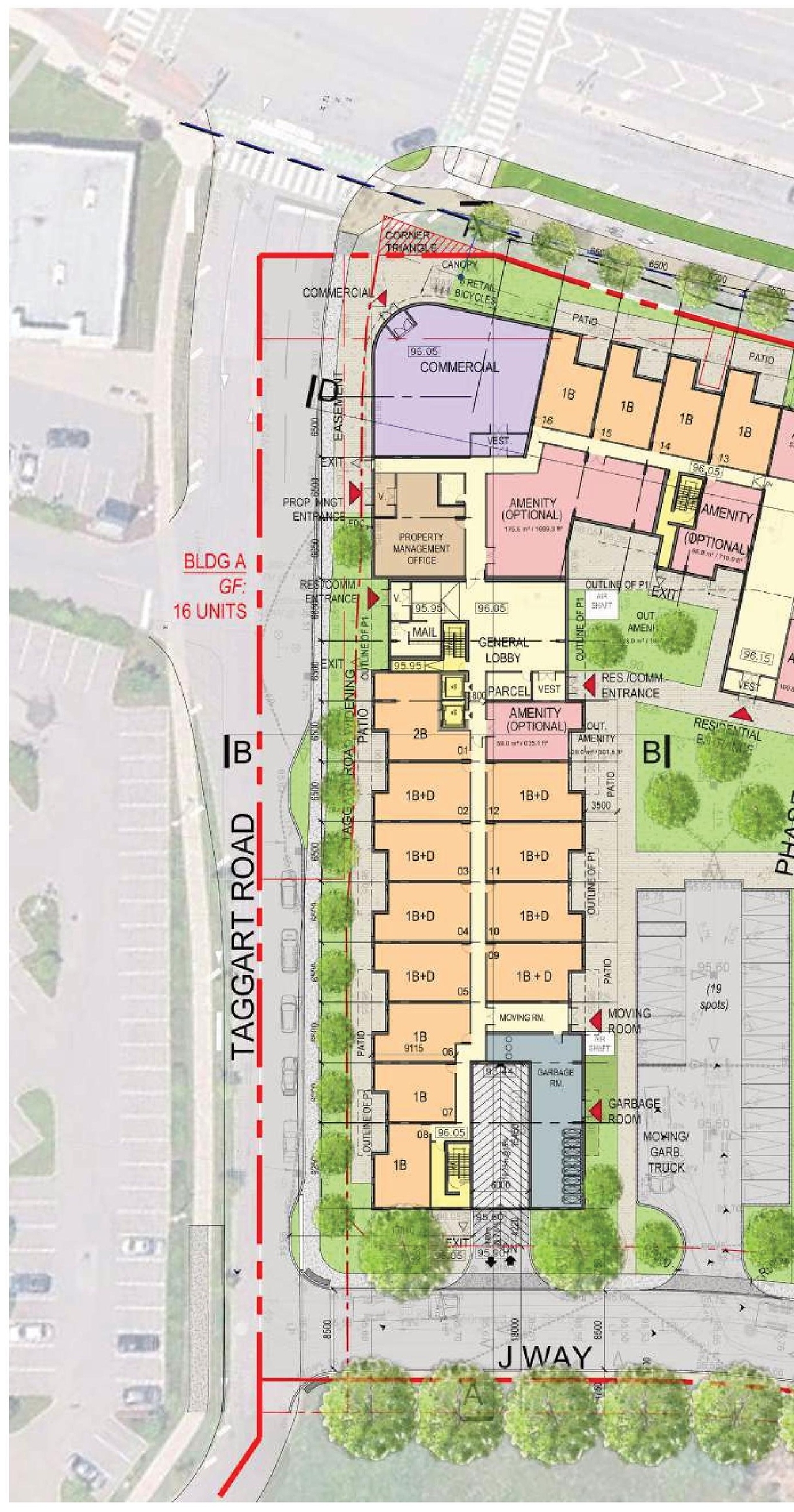 Construction site plan for project from page 48 of the file '2025-07-25 - Urban Design Brief - D07-12-25-0103'