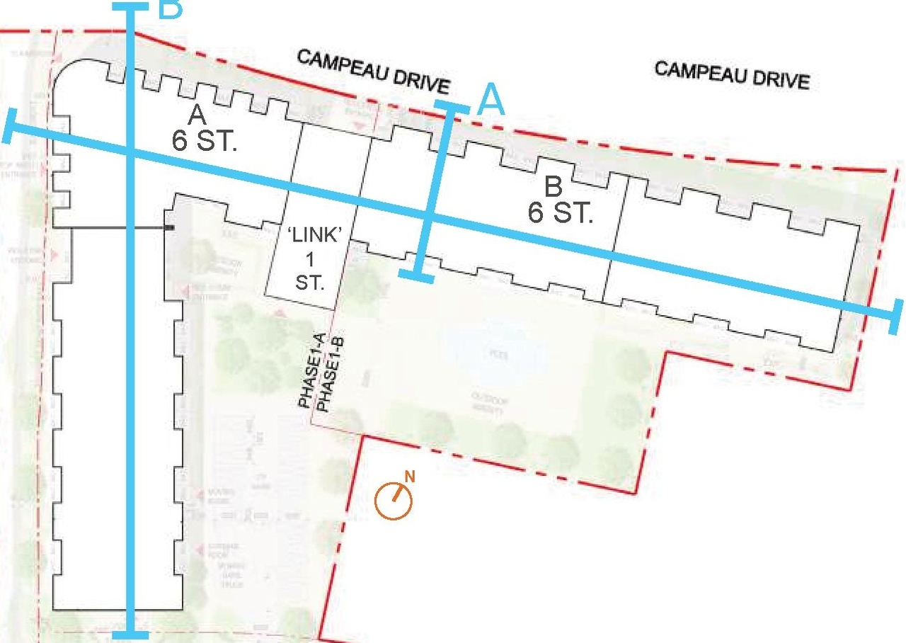 Construction site plan for project from page 52 of the file '2025-07-25 - Urban Design Brief - D07-12-25-0103'