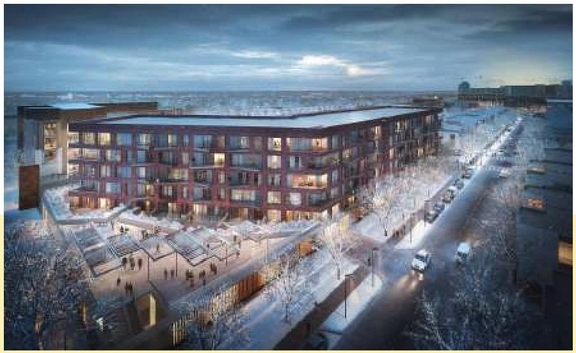 Rendering of building from page 62 of the file '2025-07-25 - Urban Design Brief - D07-12-25-0103'