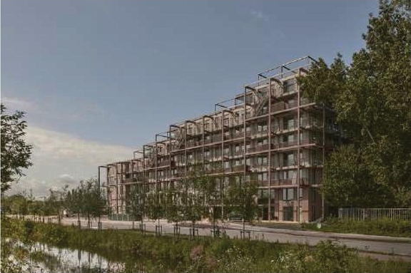 Rendering of building from page 63 of the file '2025-07-25 - Urban Design Brief - D07-12-25-0103'