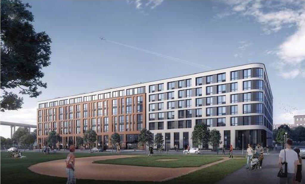 Rendering of building from page 63 of the file '2025-07-25 - Urban Design Brief - D07-12-25-0103'