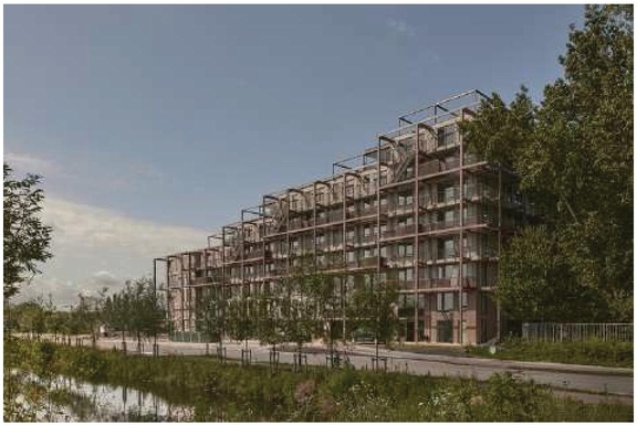 Rendering of building from page 63 of the file '2025-07-25 - Urban Design Brief - D07-12-25-0103'