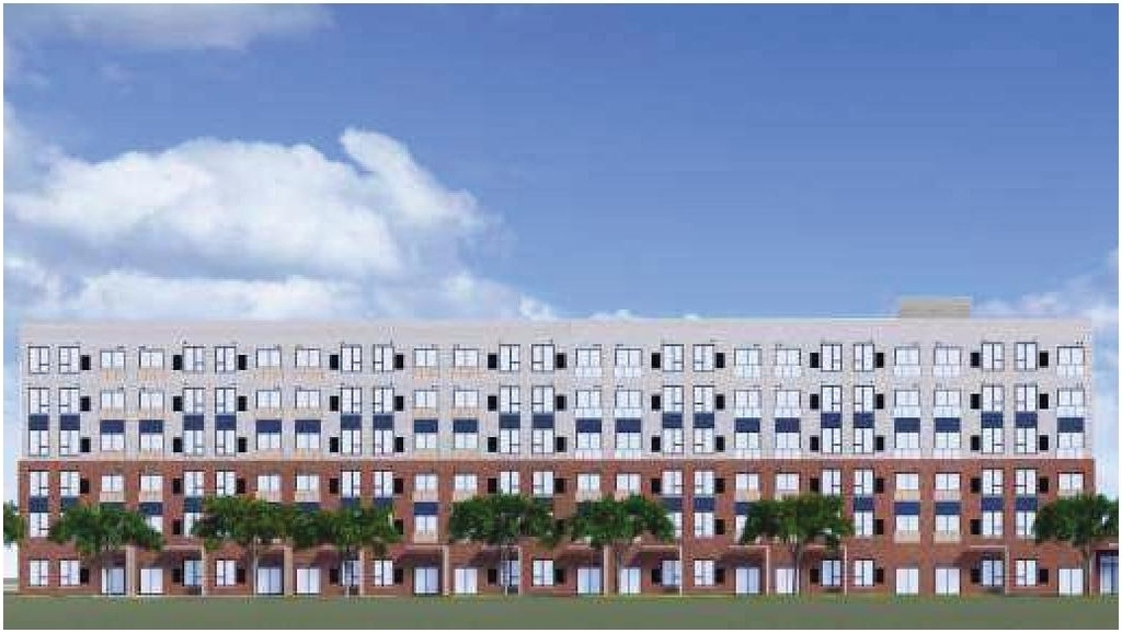 Rendering of building from page 67 of the file '2025-07-25 - Urban Design Brief - D07-12-25-0103'