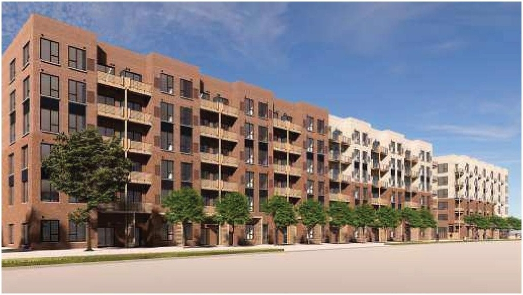 Rendering of building from page 67 of the file '2025-07-25 - Urban Design Brief - D07-12-25-0103'