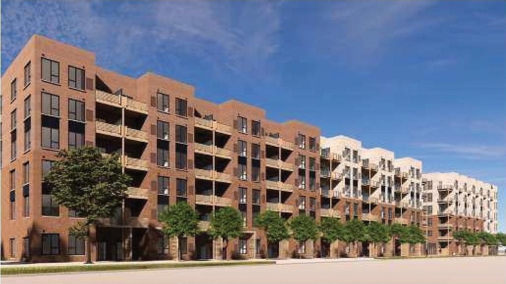 Rendering of building from page 67 of the file '2025-07-25 - Urban Design Brief - D07-12-25-0103'