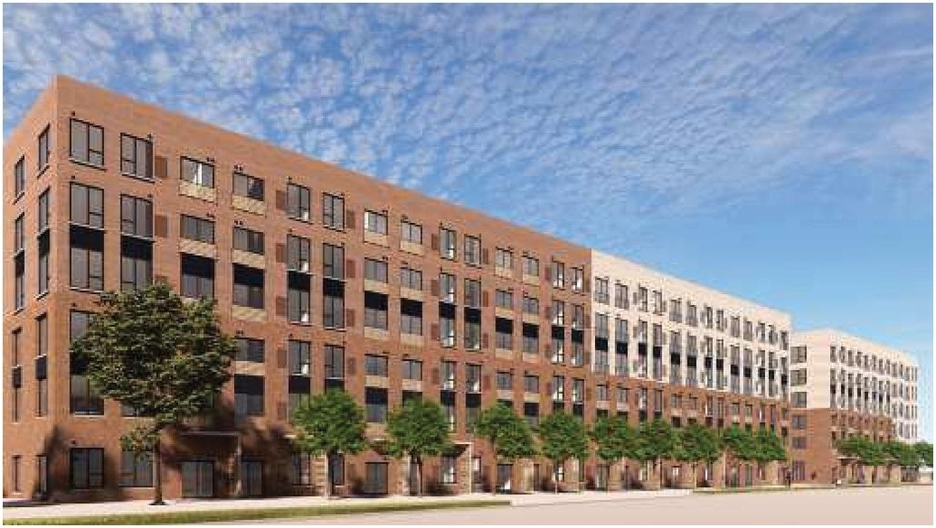 Rendering of building from page 67 of the file '2025-07-25 - Urban Design Brief - D07-12-25-0103'