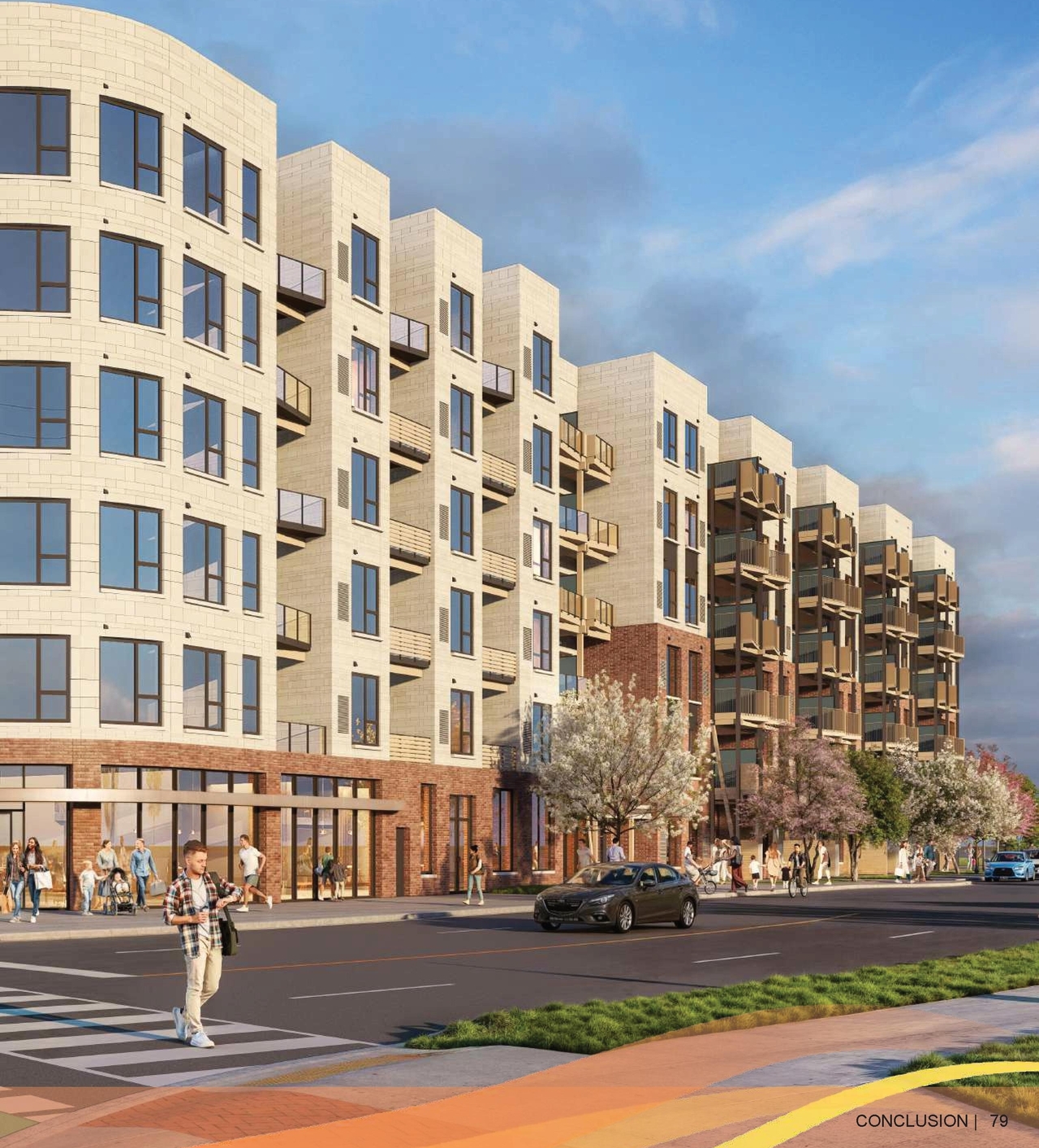 Rendering of building from page 79 of the file '2025-07-25 - Urban Design Brief - D07-12-25-0103'