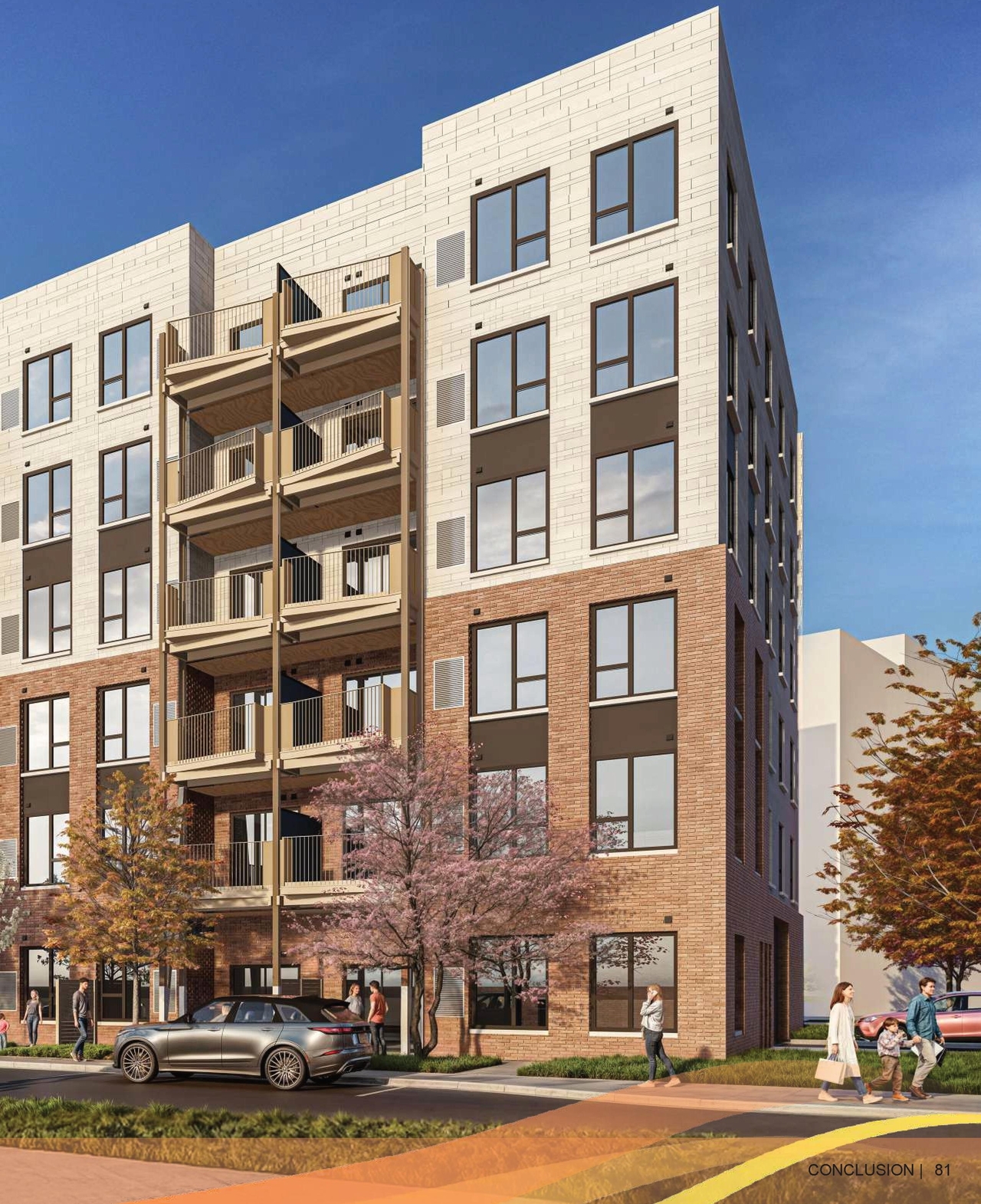 Rendering of building from page 81 of the file '2025-07-25 - Urban Design Brief - D07-12-25-0103'