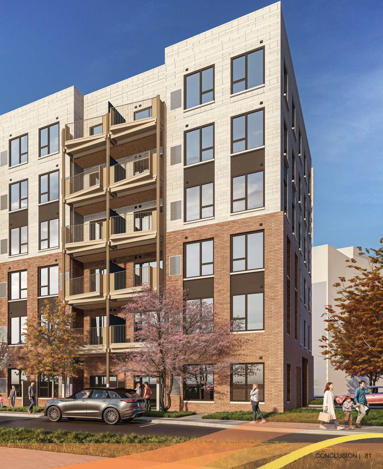 Rendering of building from page 81 of the file '2025-07-25 - Urban Design Brief - D07-12-25-0103'