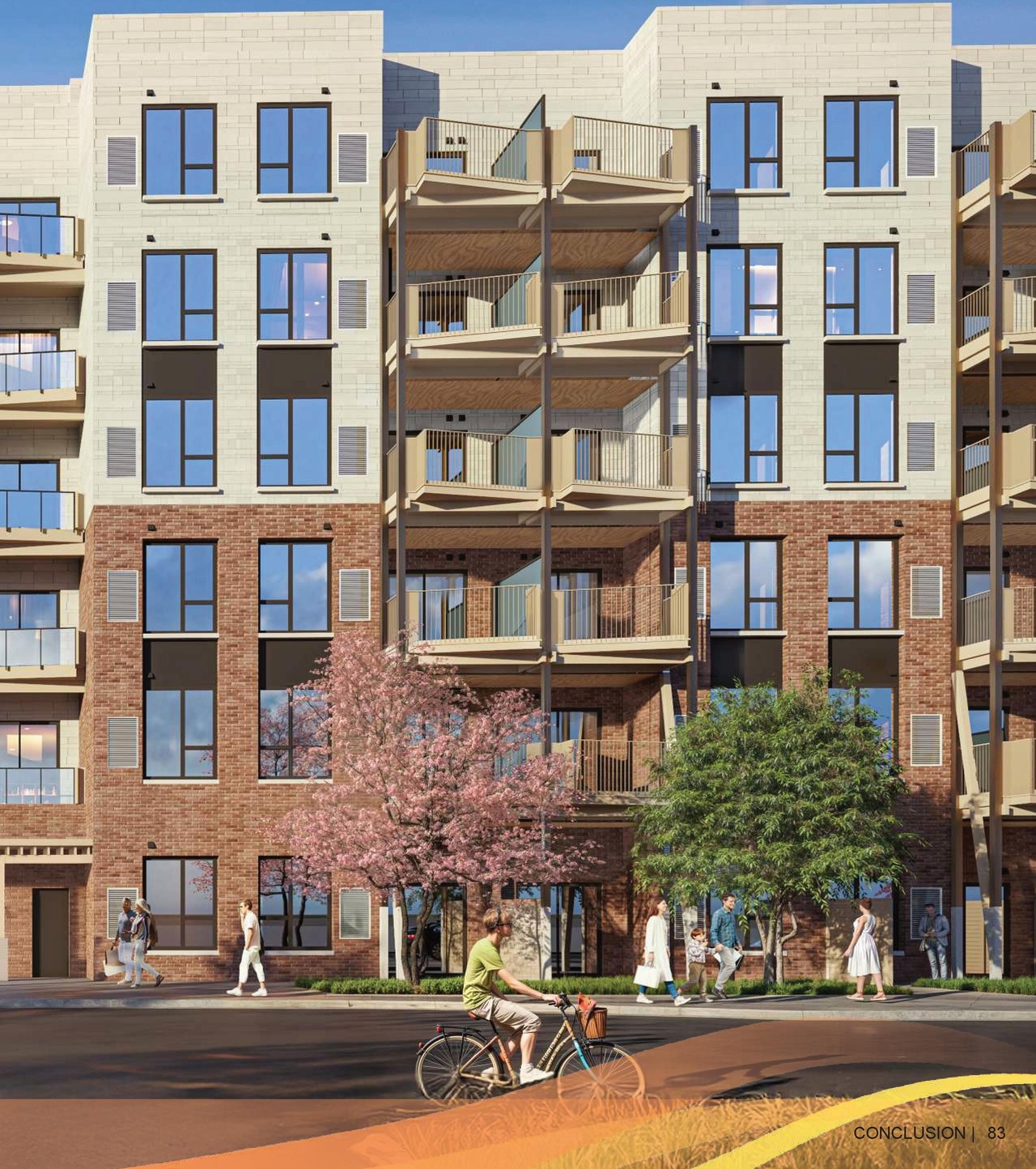 Rendering of building from page 83 of the file '2025-07-25 - Urban Design Brief - D07-12-25-0103'