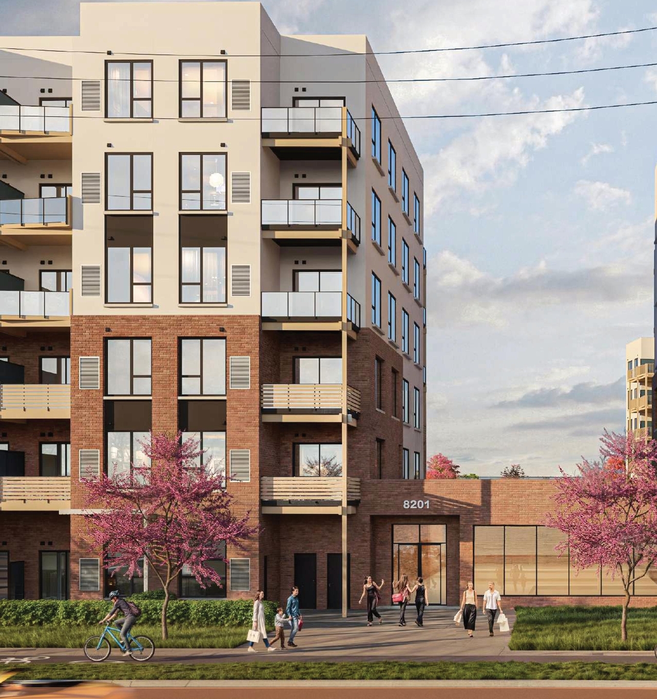 Rendering of building from page 84 of the file '2025-07-25 - Urban Design Brief - D07-12-25-0103'