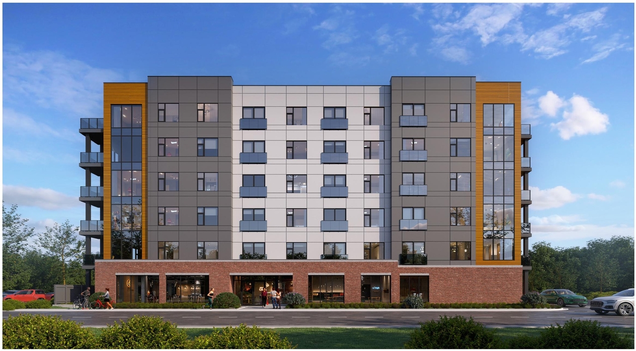 Rendering of building from page 16 of the file '2025-11-07 - Urban Design Review Panel - -D07-12-25-0106'