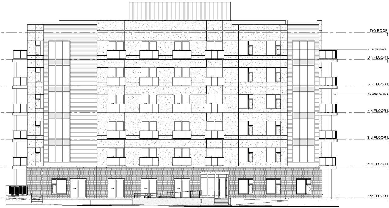 Rendering of building from page 23 of the file '2025-11-07 - Urban Design Review Panel - -D07-12-25-0106'