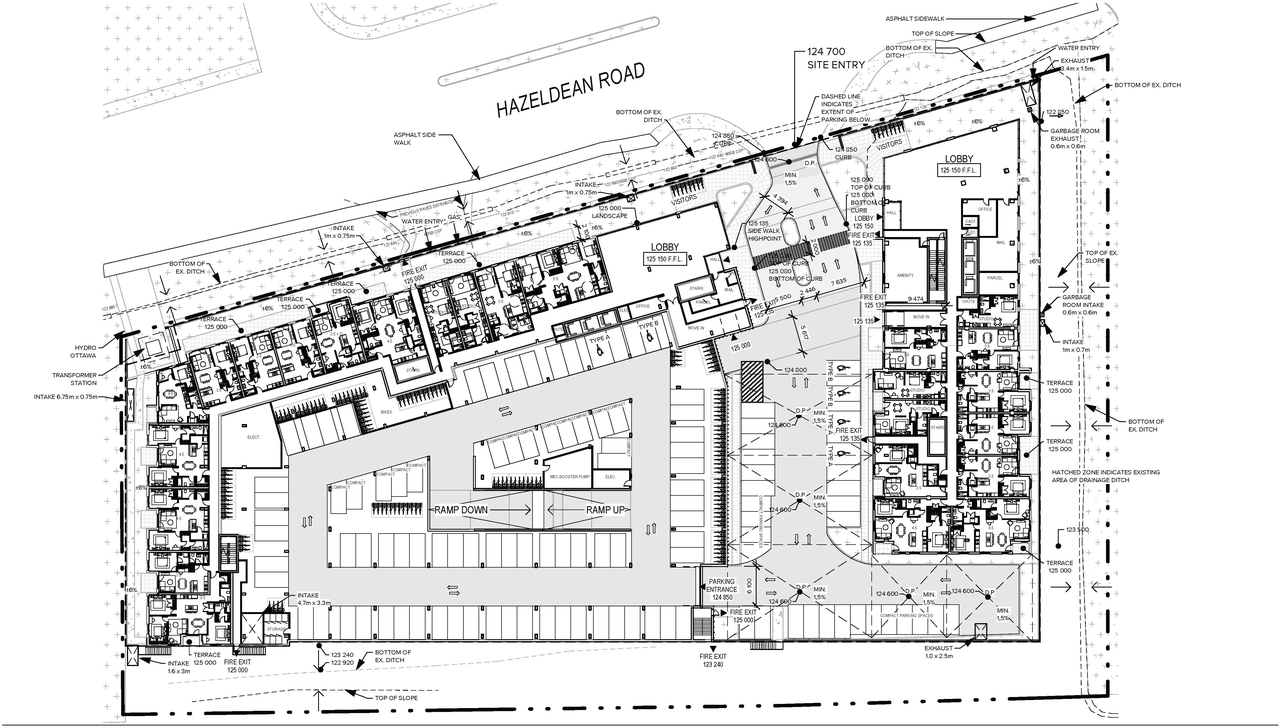 Construction site plan for project from page 59 of the file '2025-09-02 - Urban Design Review Panel Report - D07-12-25-0121'
