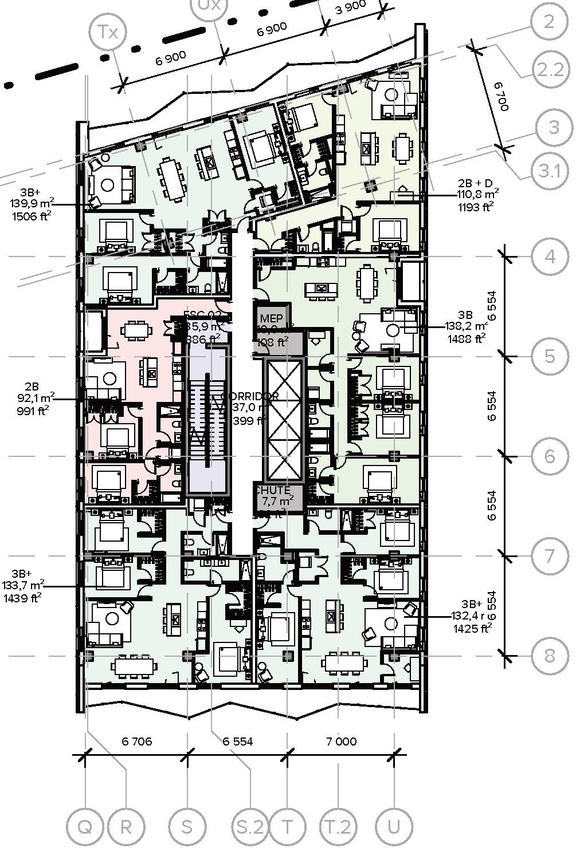 Floor plan for project from page 70 of the file '2025-09-02 - Urban Design Review Panel Report - D07-12-25-0121'