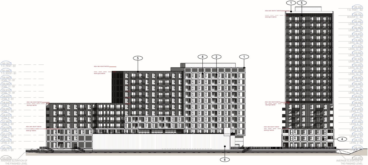 Rendering of building from page 73 of the file '2025-09-02 - Urban Design Review Panel Report - D07-12-25-0121'