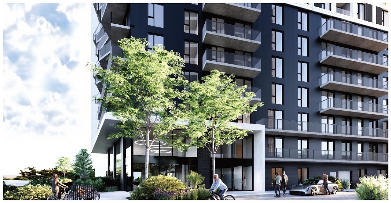 Rendering of building from page 32 of the file '2025-09-02 - Design Brief - D07-12-25-0121'