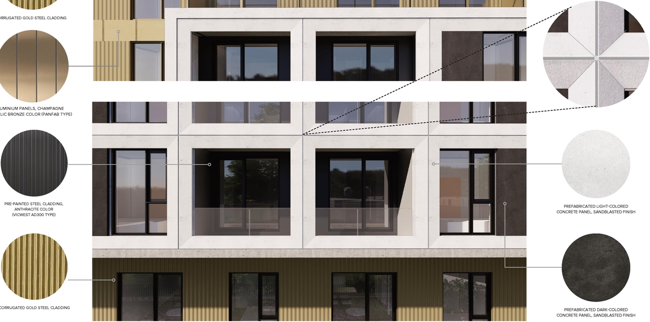 Rendering of building from page 50 of the file '2025-09-02 - Design Brief - D07-12-25-0121'