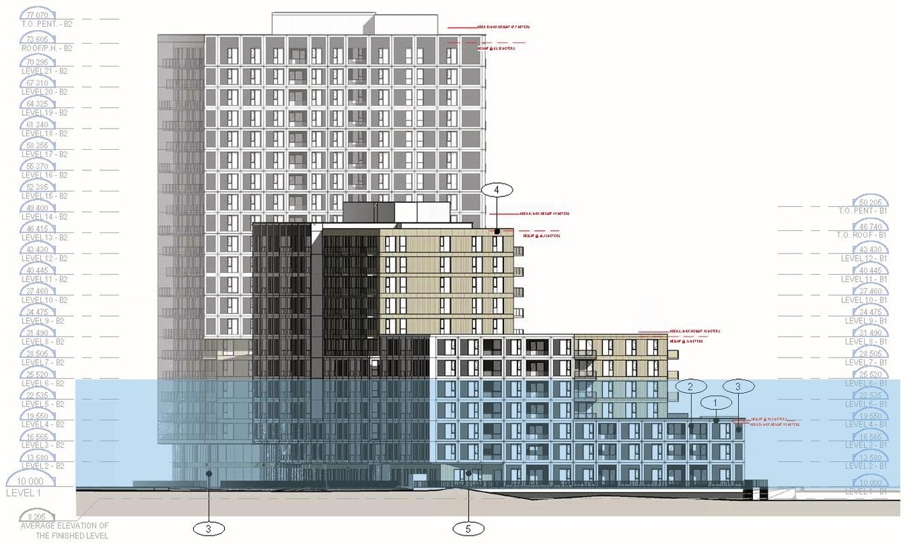 Rendering of building from page 53 of the file '2025-09-02 - Design Brief - D07-12-25-0121'