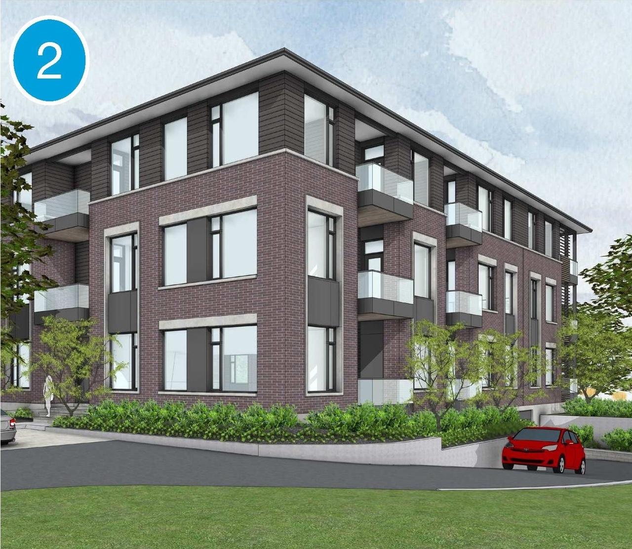 Rendering of building from page 13 of the file '2025-11-03 - Urban Design Brief - D07-12-25-0142'