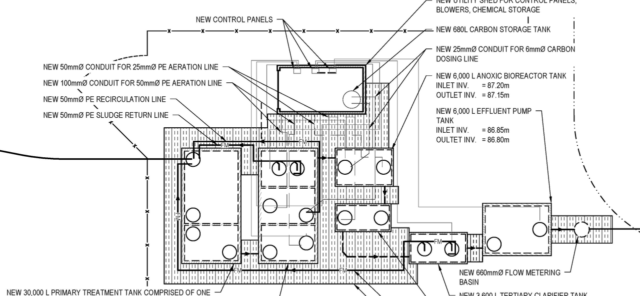 Construction site plan for project from page 22 of the file '2025-11-25 - Proposed Sewage Works Design Brief & Impact Assessment - D07-12-25-0154'